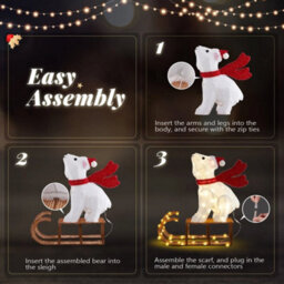 Christmas Sleigh Polar Bear Yard Decorations In/outdoor Holiday Decor - thumbnail 6