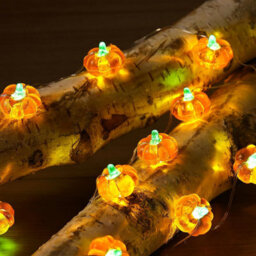 4Pcs Pumpkin String Lights 2M 20 Leds Halloween Decorations Battery Operated Orange Lights For Halloween Fall Decor Decorations - thumbnail 5