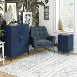 Dorel Home Bradford Metal Locker End Table Navy - thumbnail 2