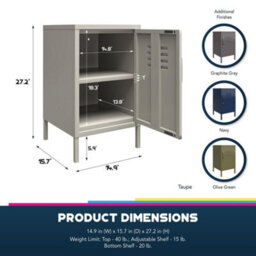 Dorel Home Bradford Metal Locker End Table Navy - thumbnail 5