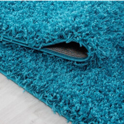 Uetian Premium Teal Blue Shaggy Rug Thick Dense Pile Carpet For Living Room & Bedroom (60X110) - thumbnail 2