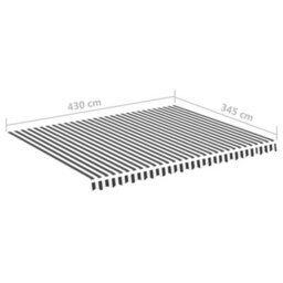 Walplus Replacement Fabric For Awning Garden Sun Shade Canopy Gazebo For Back Door, Porch, Patio Anthracite And White 4.5X3.5 M - thumbnail 6