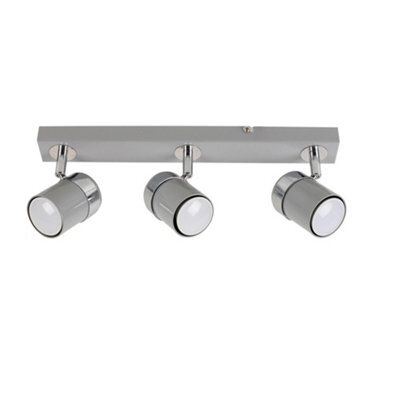 Valuelights Rosie Grey Ceiling Bar Spotlight And Gu10 Spotlight Led 5W Warm White 3000K Bulbs