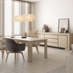 Arte Cuba 25 Sideboard Cabinet 225Cm - Light Oak & Black Wide Sideboard For Modern Living Room Storage - thumbnail 8