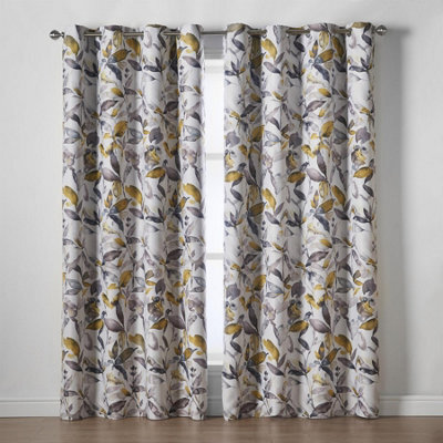 Luxury Living Gi Printed Ring Top Curtains Ochre - image 1