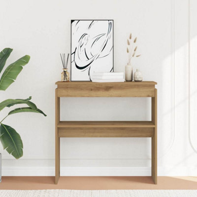 Berkfield Console Table Artisan Oak 80X30X80 Cm Engineered Wood - image 1