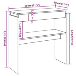 Berkfield Console Table Artisan Oak 80X30X80 Cm Engineered Wood - thumbnail 9