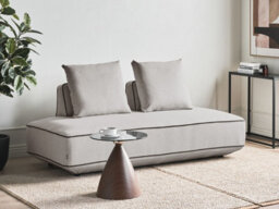 Beliani Chaise Longue Seillans Fabric Light Grey - thumbnail 2