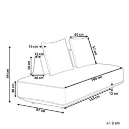 Beliani Chaise Longue Seillans Fabric Light Grey - thumbnail 3
