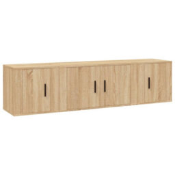 Berkfield Classic 3 Piece Tv Cabinet Set Sonoma Oak Engineered Wood - thumbnail 1