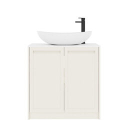 Royal Bathrooms Royal Bathroom Elmore 800mm Classic White Freestanding Bathroom Vanity Unit 2 Door Plain White Worktop With Cesar Basin - thumbnail 7
