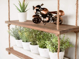 3 Tier Hanging Wooden Rope Shelves - thumbnail 7
