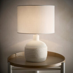 K Living Emilia 40Cm Wrapped Ceramic Light Cream Table Lamp - thumbnail 2