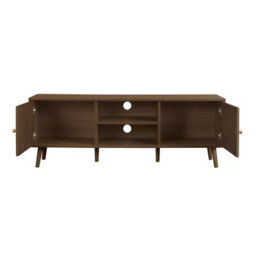 Herringford Large Tv Unit Entertainment Stand Walnut Parquet Design - thumbnail 8