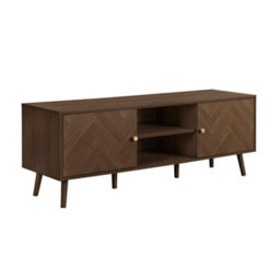 Herringford Large Tv Unit Entertainment Stand Walnut Parquet Design - thumbnail 6