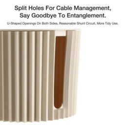 White Able Storage Box Wire Cable Management Socket Safety Tidy Organizer - thumbnail 3