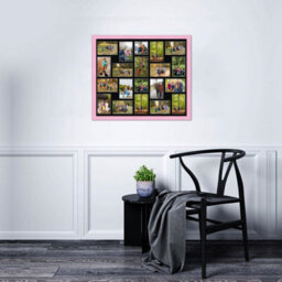 AK Frames 80X70Cm Pastel Pink Classic Multi Photo Frame With Black Mount - Holds 20 Apertures (18X) 6X4, (2X) 4X4 Photos - thumbnail 3