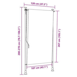 Berkfield Adjustable Outdoor Roller Blind 120X270 Cm Anthracite - thumbnail 7