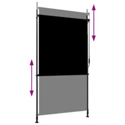 Berkfield Adjustable Outdoor Roller Blind 120X270 Cm Anthracite - thumbnail 3
