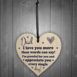 Red Ocean Dad Gifts Wooden Heart Fathers Day Gift For Him Thank You Dad Gift Keepsake - thumbnail 2