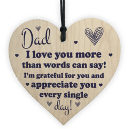 Red Ocean Dad Gifts Wooden Heart Fathers Day Gift For Him Thank You Dad Gift Keepsake - thumbnail 1