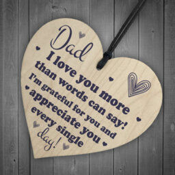Red Ocean Dad Gifts Wooden Heart Fathers Day Gift For Him Thank You Dad Gift Keepsake - thumbnail 6