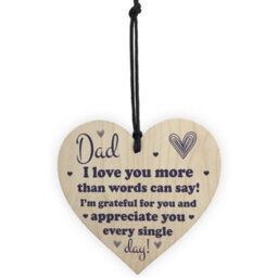 Red Ocean Dad Gifts Wooden Heart Fathers Day Gift For Him Thank You Dad Gift Keepsake - thumbnail 5