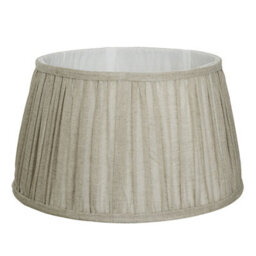 Industville Ornate Ellipse Table Lamp, Pewter Base, Pleated Empire Linen Shade - thumbnail 3