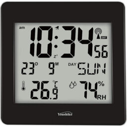 Youshiko Large Jumbo Lcd Radio Controlled Wall Clock  With Temperature And Humidity Display  Yc8058 - thumbnail 1
