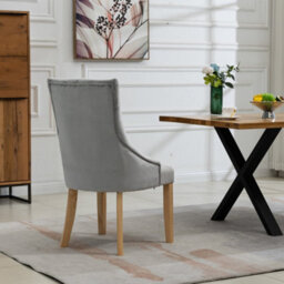 Ravenna Velvet Dining Chairs - Set Of 2 - Silver - thumbnail 5