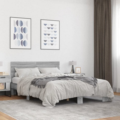 Berkfield Bed Frame Without Mattress Grey Sonoma 140X200 Cm - image 1