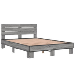 Berkfield Bed Frame Without Mattress Grey Sonoma 140X200 Cm - thumbnail 3