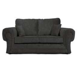 Furnishings For Less UK Chelsea Black Crushed Velvet Large 3 + 2 Seater Sofa Set Rolled Arms - thumbnail 3