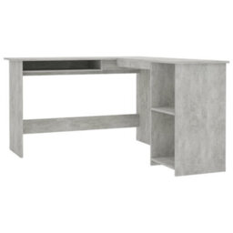Berkfield L-Shaped Corner Desk Concrete Grey 120X140X75 Cm Engineered Wood - thumbnail 2