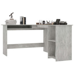 Berkfield L-Shaped Corner Desk Concrete Grey 120X140X75 Cm Engineered Wood - thumbnail 3