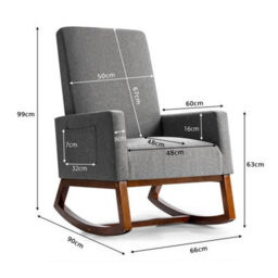 Modern Fabric Upholstered Rocking Glider Accent Armchair - thumbnail 2