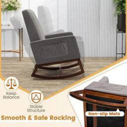 Modern Fabric Upholstered Rocking Glider Accent Armchair - thumbnail 3