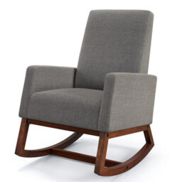 Modern Fabric Upholstered Rocking Glider Accent Armchair - thumbnail 1