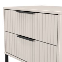 Ancona Matt Kashmir 2 Drawer Non-Extendable Bedside Table (H)515mm (W)575mm (D)395mm - thumbnail 4