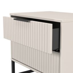Ancona Matt Kashmir 2 Drawer Non-Extendable Bedside Table (H)515mm (W)575mm (D)395mm - thumbnail 6