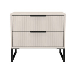 Ancona Matt Kashmir 2 Drawer Non-Extendable Bedside Table (H)515mm (W)575mm (D)395mm - thumbnail 1