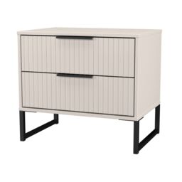 Ancona Matt Kashmir 2 Drawer Non-Extendable Bedside Table (H)515mm (W)575mm (D)395mm - thumbnail 3