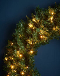 Werchristmas 1 M Pre-Lit Majestic Artificial Christmas Wreath, 100 Warm White Leds - thumbnail 4