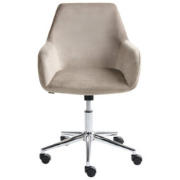 Beliani Office Chair Wellston Velvet Taupe - thumbnail 4