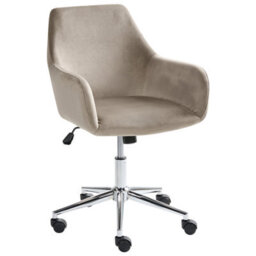 Beliani Office Chair Wellston Velvet Taupe - thumbnail 1