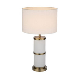 Pagazzi Lighting Pagazzi Manning Antique Brass & White Glass Table Lamp - thumbnail 6