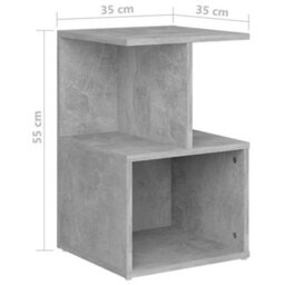 Berkfield Elegant Bedside Cabinet Concrete Grey 35X35X55 Cm Engineered Wood - thumbnail 6