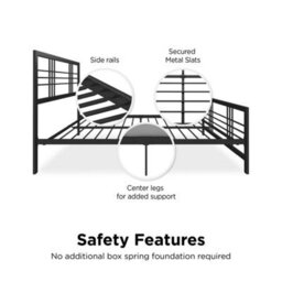 Heavy Duty Metal King Size Bed In Black Industrial Style - thumbnail 3