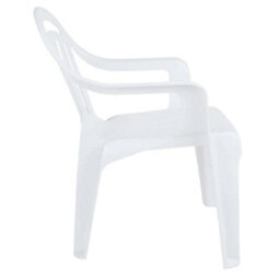 STAR SUPPLIES 8 X White Plastic Indoor Outdoor Stackable Low Back Patio Garden Chairs - thumbnail 2