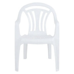 STAR SUPPLIES 8 X White Plastic Indoor Outdoor Stackable Low Back Patio Garden Chairs - thumbnail 3